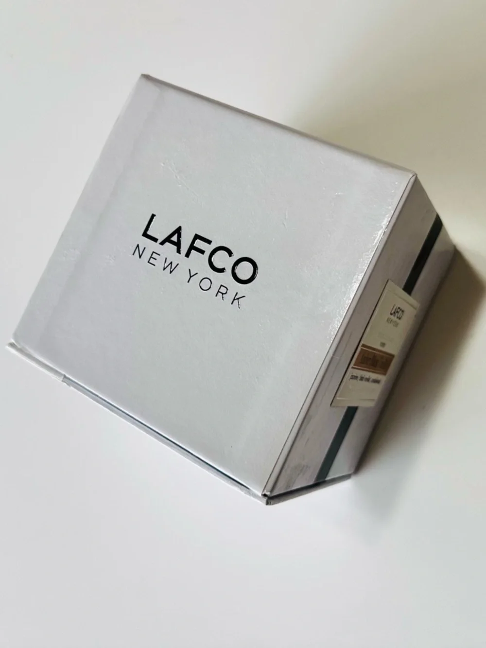 LAFCO 4” Thick Glossy White Square Box w Black Ribbon